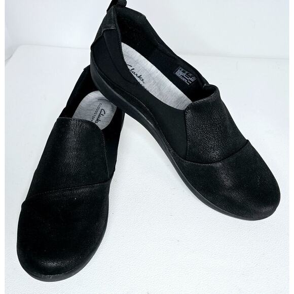 Clarks Black Cloud Steppers Sillian Paz Slip on Comfort Shoe Loafer 10 NEW - Picture 1 of 10